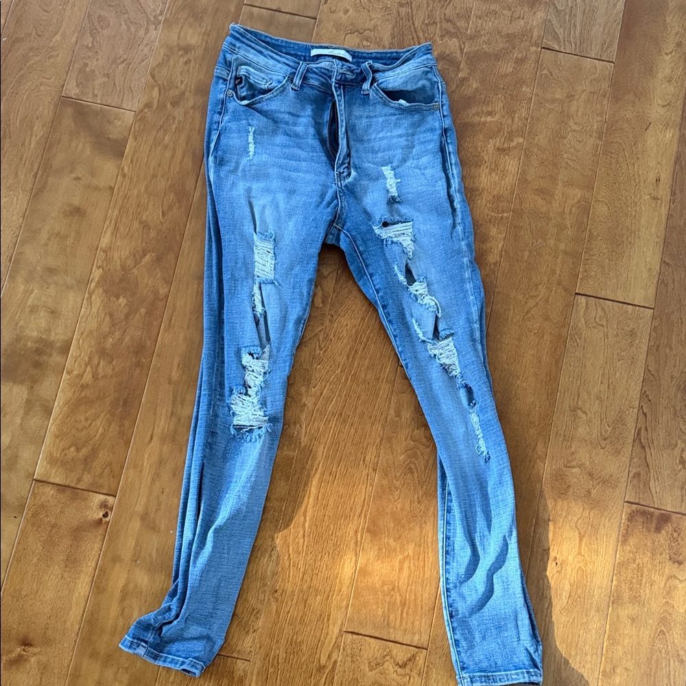 Distressed Blue Women's Skinny Jeans